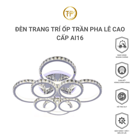 Đèn trang trí ốp trần pha lê cao cấp AI16