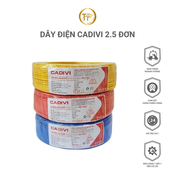 Dây Điện Cadivi 2.5 Đơn