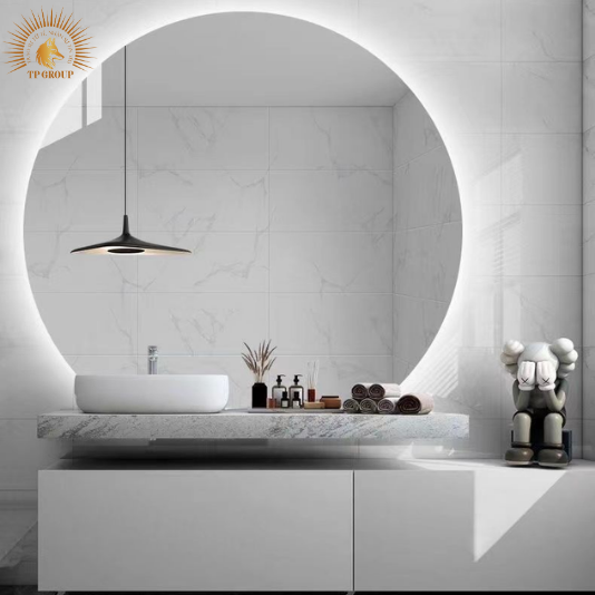 Gương LED cảm ứng.Gương nhà tắm,trang trí cửa hàng, gương led bán nguyệt, hình tròn khuyết TP-GL004