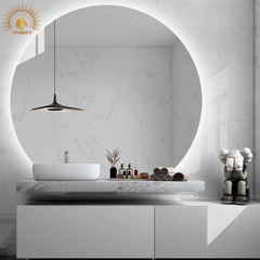 Gương LED cảm ứng.Gương nhà tắm,trang trí cửa hàng, gương led bán nguyệt, hình tròn khuyết TP-GL004