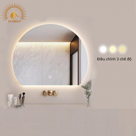 Gương LED cảm ứng.Gương nhà tắm,trang trí cửa hàng, gương led bán nguyệt, hình tròn khuyết TP-GL004