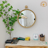 Gương treo tường viền gỗ decor phòng với móc treo dây thừng xinh xắn - Đủ size TP-GL006