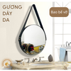 Gương treo tường viền gỗ decor phòng với móc treo dây thừng xinh xắn - Đủ size TP-GL006