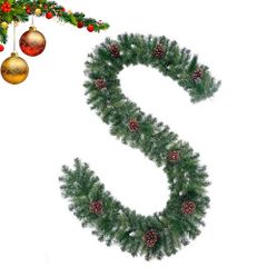 Dây thông trang trí Noel 3 loại lá gắn trái thông