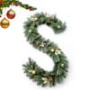Dây thông trang trí Noel 3 loại lá lăn kim tuyến vàng có trang trí