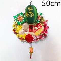 Mẹt Dưa Hấu Đỏ Phúc Lộc Thọ Trang Trí Tết