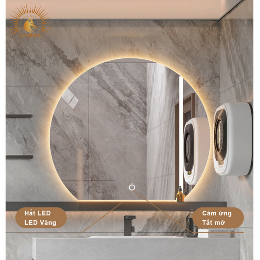 Gương LED cảm ứng.Gương nhà tắm,trang trí cửa hàng, gương led bán nguyệt, hình tròn khuyết TP-GL004
