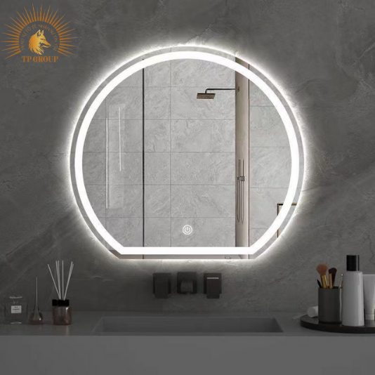 Gương LED cảm ứng.Gương nhà tắm,trang trí cửa hàng, gương led bán nguyệt, hình tròn khuyết TP-GL004
