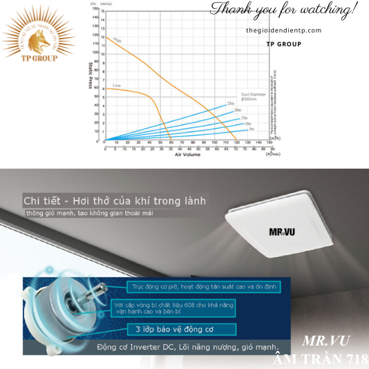 QUẠT HÚT ÂM TRẦN 718D