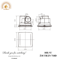 QUẠT HÚT ÂM TRẦN 718D