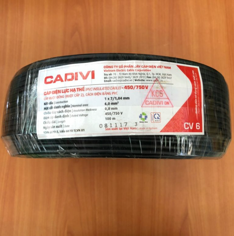 Dây Điện Cadivi 6.0 đơn