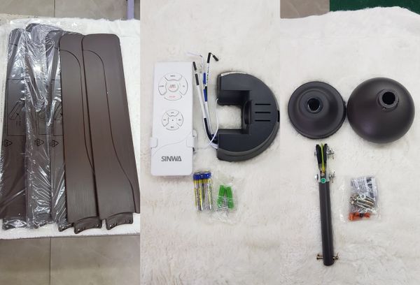 Quạt trần 5 cánh nhựa Sinwa SL43 điều khiển bằng remote