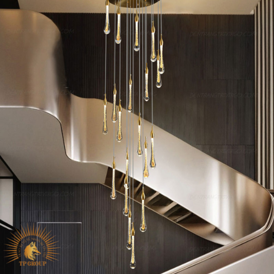 ĐÈN THẢ TRANG TRÍ PHA LÊ THÔNG TẦNG GIỌT NƯỚC CAO CẤP VIRGO L039