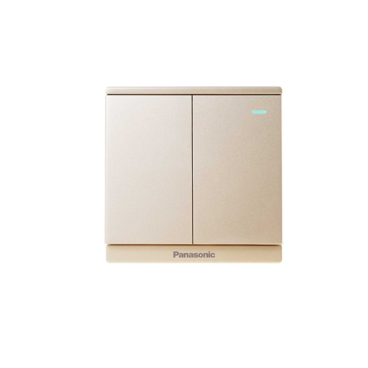 Panasonic Moderva - Bộ 2 Công Tắc E, Đảo chiều, Bắt Vít Màu Vàng Ánh Kim | WMF596MYZ-VN