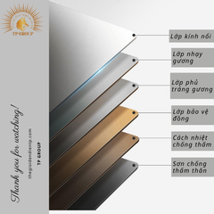 Gương Oval treo tường led cảm ứng cao cấp, treo nhà tắm, bàn trang điểm, cửa hàng, bao bể vỡ, nhiều kích thước TP-GL001