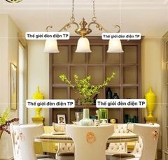 Đèn thả bằng đồng trang trí bàn ăn phong cách Châu âu tân cổ điển