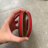  Ví Ralph Lauren Crosshacht Leather small round pouch in Red 