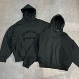 Áo hoodie ESSENTIALS jet black logo nhỏ 