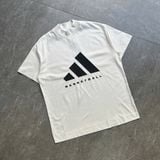  Áo Adidas logo Basketball trắng 