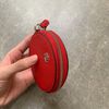  Ví Ralph Lauren Crosshacht Leather small round pouch in Red 
