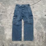  Quần jeans 8seconds túi hộp - xanh wash 
