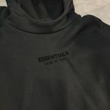 Áo hoodie ESSENTIALS jet black logo nhỏ 