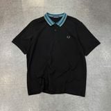  Áo Polo FRED PERRY Black Jacquard Collar M8534/102 