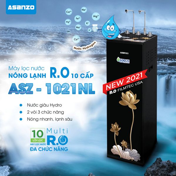 ASZ-1021NL MÁY LỌC NƯỚC ASANZO R.O iSAQUA NÓNG LẠNH 10 CẤP