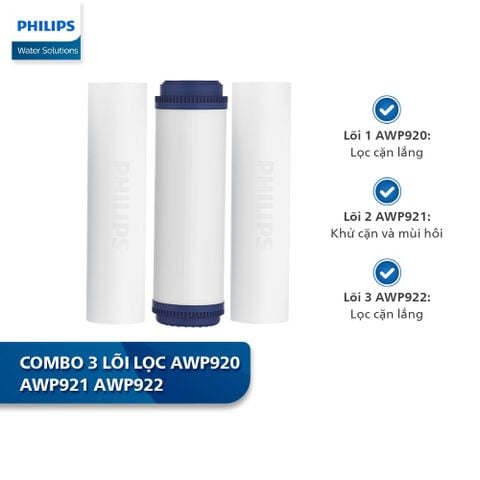 Bộ Lõi Lọc Philips 1-2-3 _ dành Máy Lọc Nước Philips RO ADD8960 / ADD8970 / ADD8976 / ADD8980