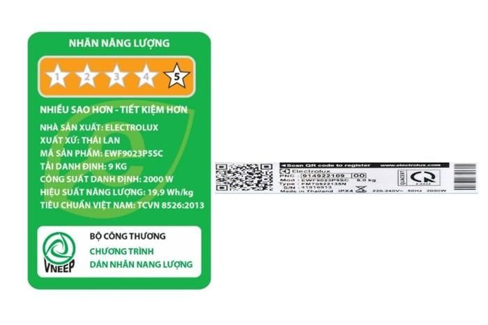  EWF9023P5SC - Máy Giặt Electrolux UltimateCare 500 Inverter _ 9 kg 
