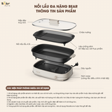  SB-NL45K - Nồi Lẩu Nướng Đa Năng Bear 2 Ngăn 4.5 Lít 