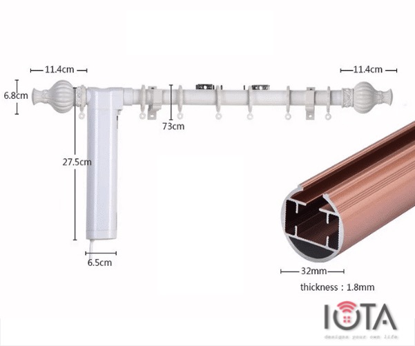 Thanh Ray Rèm Tự Động Tuya- Ray Tròn – Điện Máy Hào Kiệt