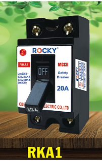 RKA1 - Cầu dao an toàn loại ROCKY kèm vỏ, không vỏ, CB aptomat MCCB, Át atomat, CB cóc