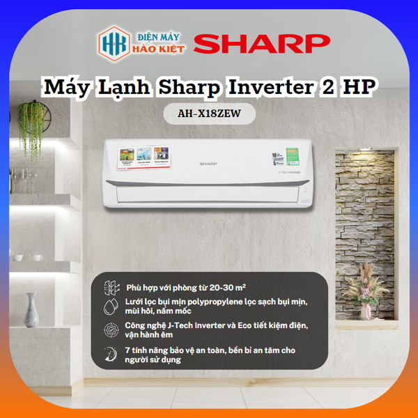 Máy lạnh Sharp Inverter 2 HP AH-X18ZEW
