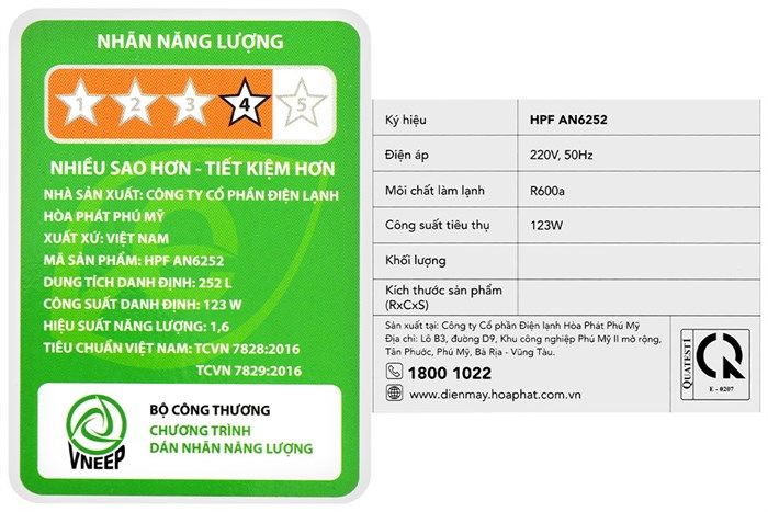  HPF AN6252 - Tủ đông Hòa Phát 252 lít 