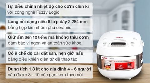 Nồi Cơm Điện Tử Tefal 1.8L, 750W RK752168