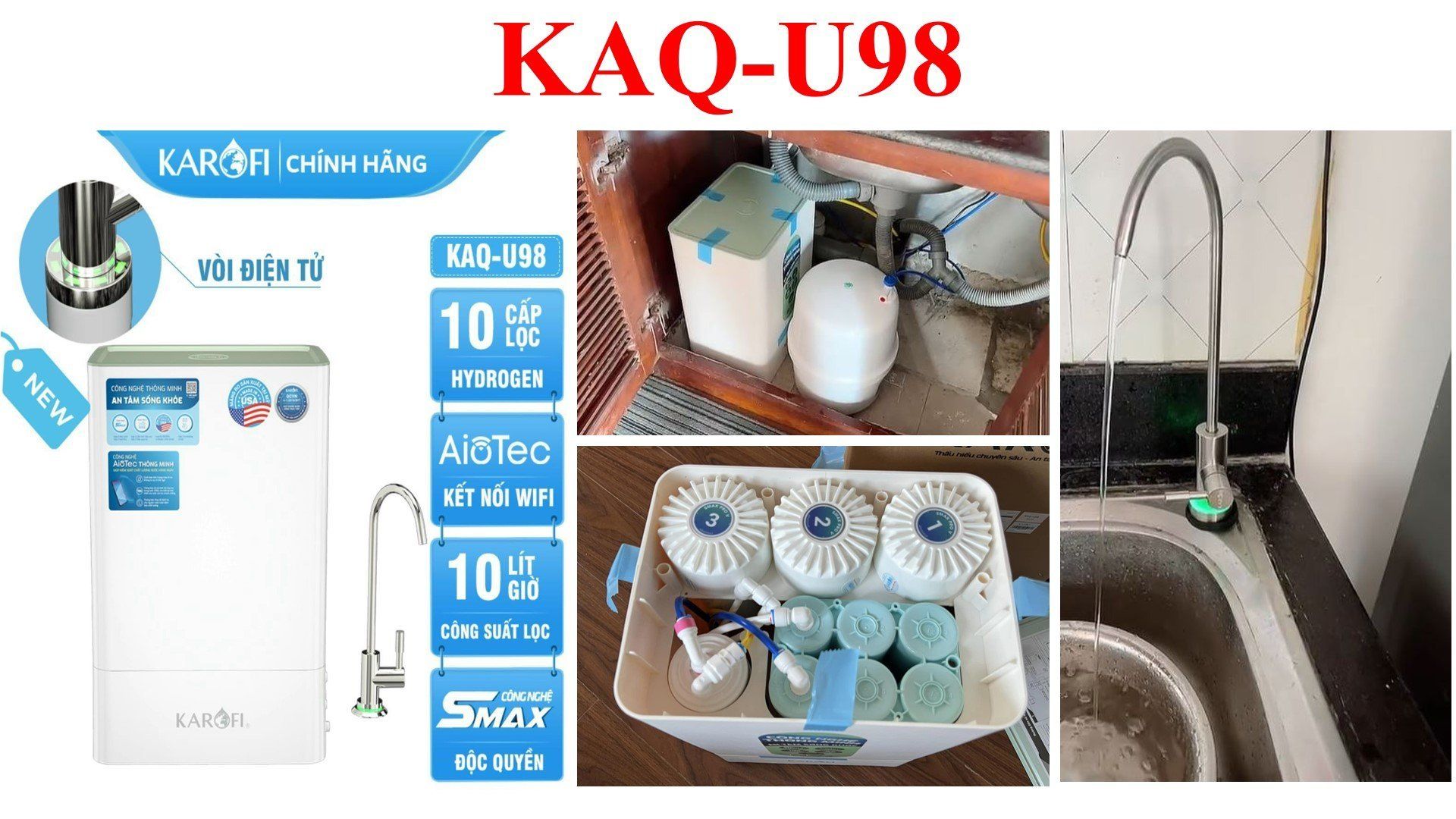  KAQ-U98 - Máy Lọc Nước Karofi _ 10 Lõi 