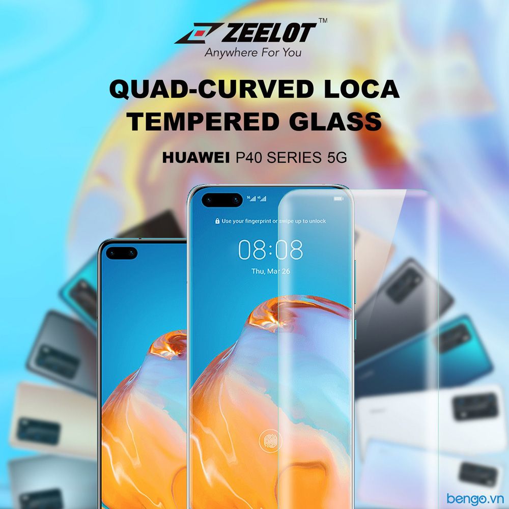  Dán cường lực Huawei P40 Pro Loca UV Zeelot PureGlass 3D Clear 