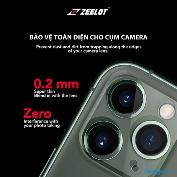  Dán Cường Lực Bảo Vệ Camera iPhone 11/ 11 Pro/ 11 Pro Max Zeelot Clear 