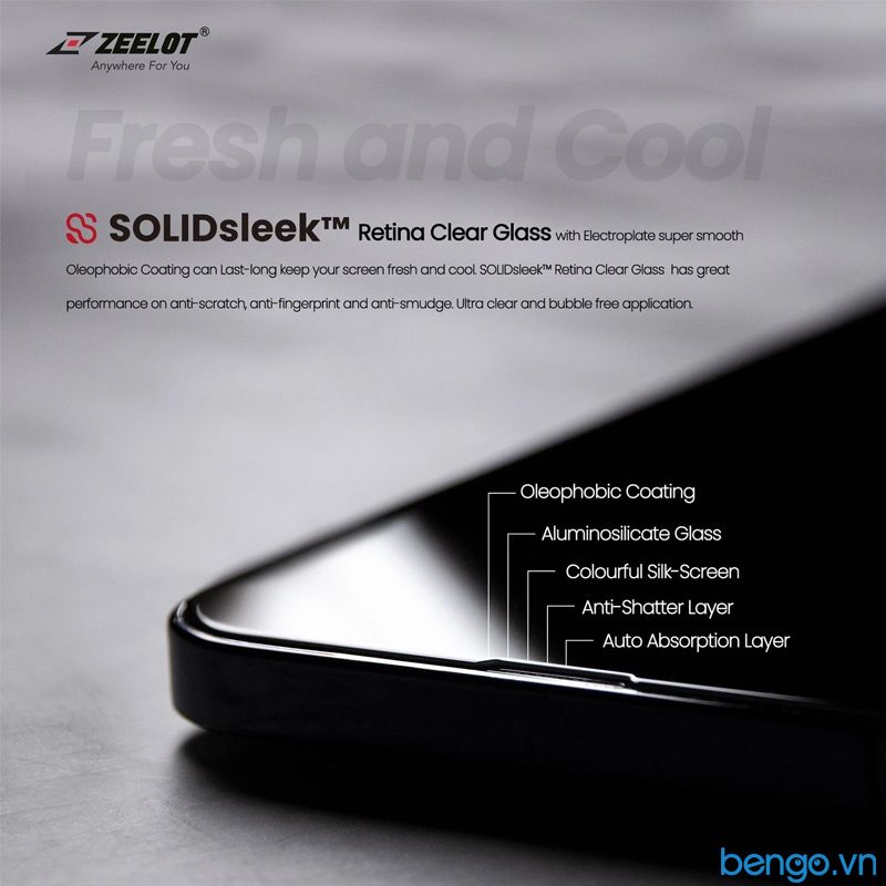  Dán Cường Lực iPhone 13 Mini ZEELOT SOLIDsleek Retina Clear 