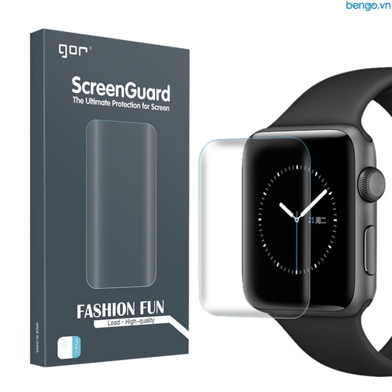  Dán màn hình Apple Watch Series 4 40mm 3D full GOR (Hộp 3 miếng) 