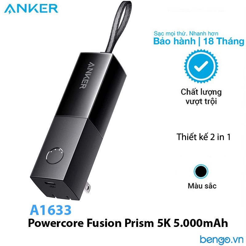  Pin Dự Phòng 2 In 1 Anker Powercore Fusion Prism 5K 5.000mAh - A1633 