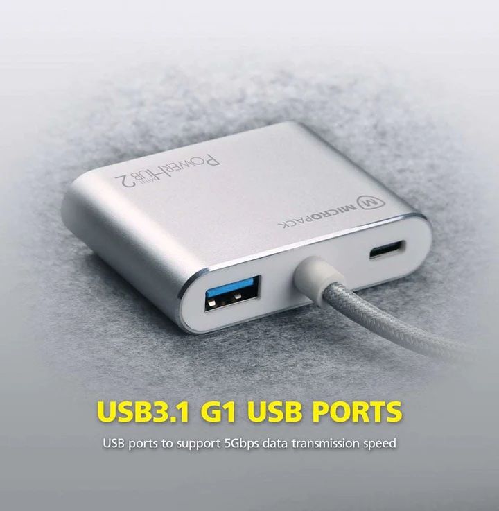  Micropack 4-Port USB Hub USB C Digital AV Multiport Adapter MDC-4V 