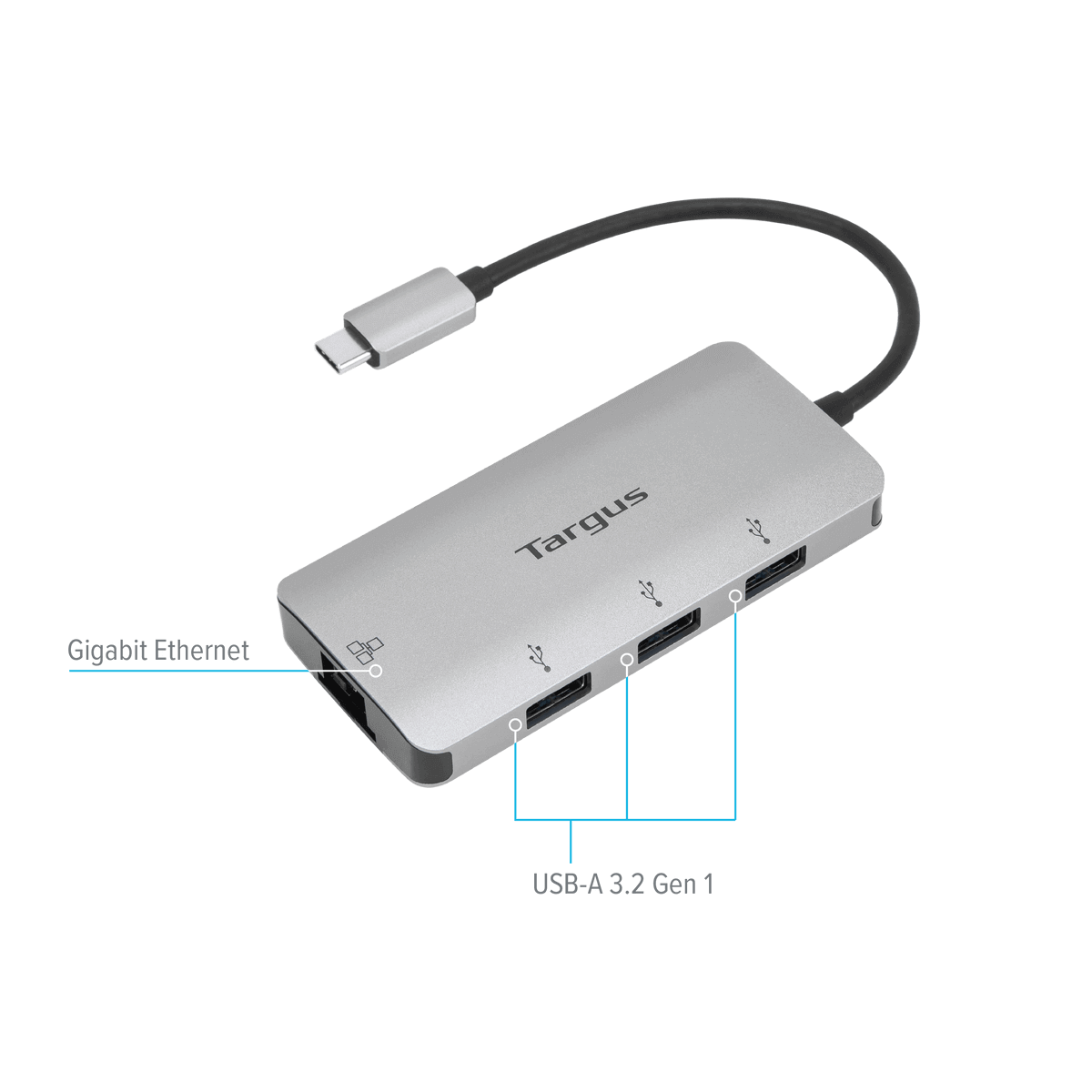  Hub Targus từ USB-C ra Ethernet và 3 cổng USB-A - ACA959 