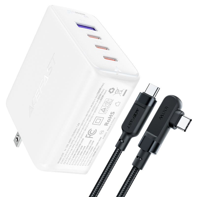  Fast Charge Wall Charger A39 PD100W GaN (3xUSB-C + USB-A) US - Đen 