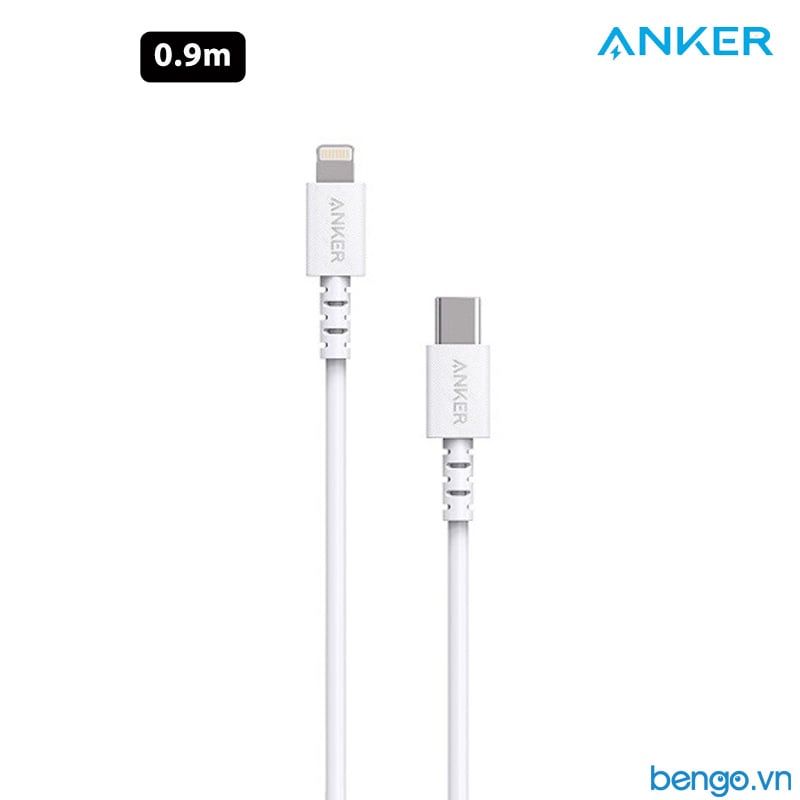  Cáp Điện Thoại Anker PowerLine Select Lightning To USB-C MFi Dài 0.9m - A8612 