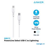  Cáp Điện Thoại Anker PowerLine Select+ USB-C To Lightning MFi Dài 1.8m - A8618 