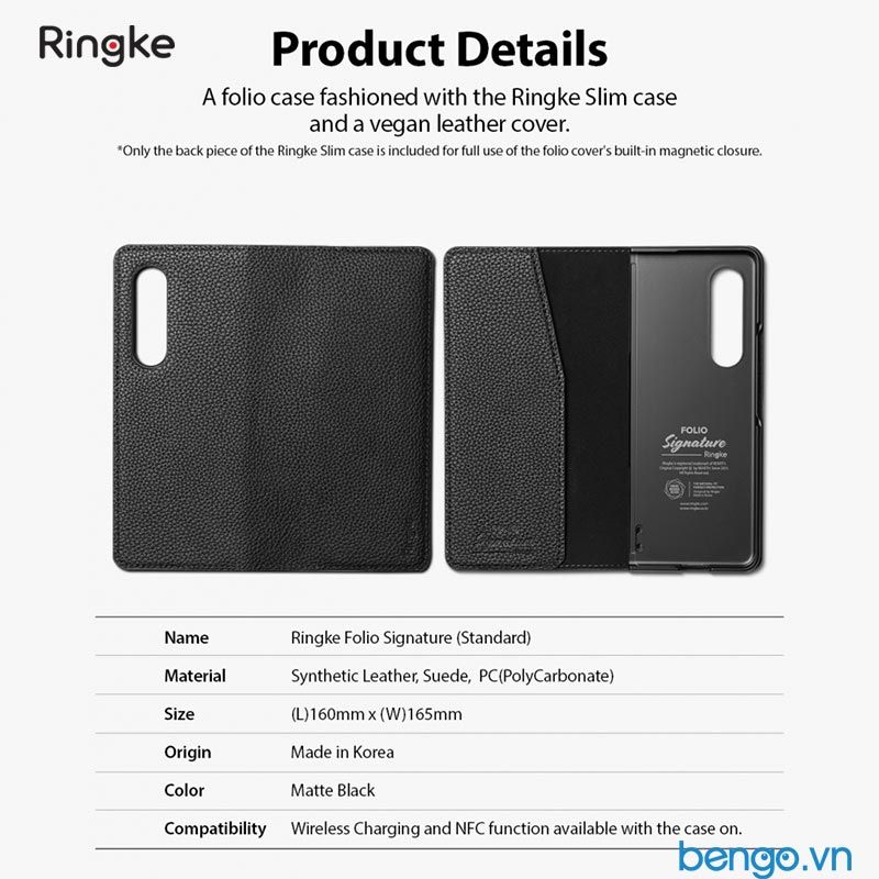  Bao Da Samsung Galaxy Z Fold 3 5G RINGKE Folio Signature Standard 