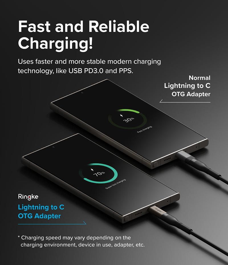  Bộ 2 đầu chuyển RINGKE Lightning to C OTG Adapter 