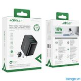  Sạc Nhanh ACEFAST A35 QC18W 2 Cổng USB-A (US) - Bảo Hành 24 Tháng 